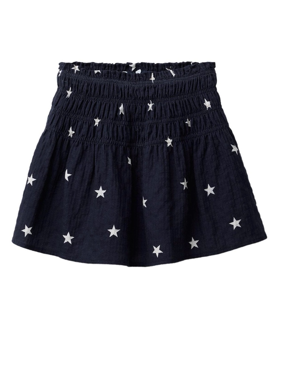 Navy Star Print Smocked Waist Skort kids 13/14 or XS women